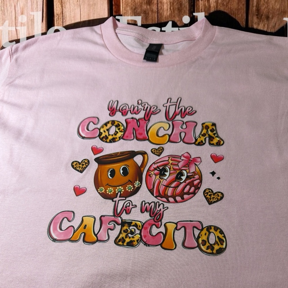 Pink "You’re the Concha to My Cafecito" Graphic Tee